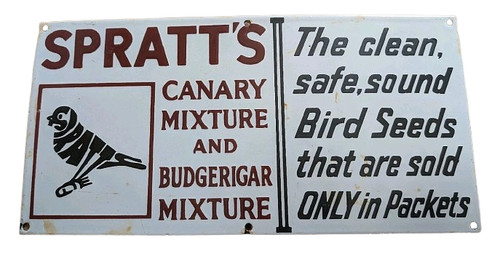 Spratts canary budgie sign - sign,