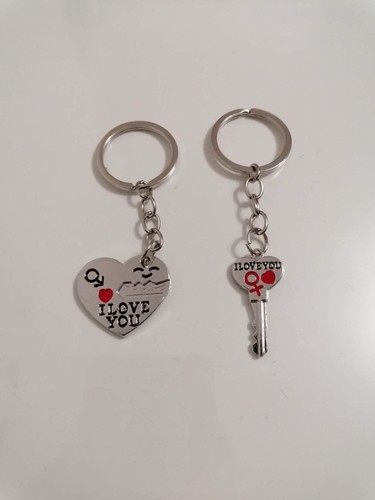 Set valentines gift keyrings - set,