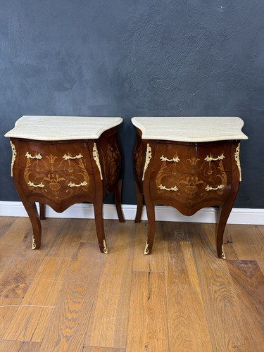Pair french bedside tables - of,