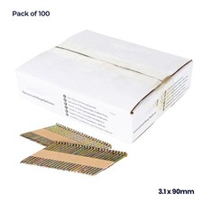 Galvanised Ring Nails 100Pcs 3.1 x 90mm Nailer Gun Collated Air Framing Nails