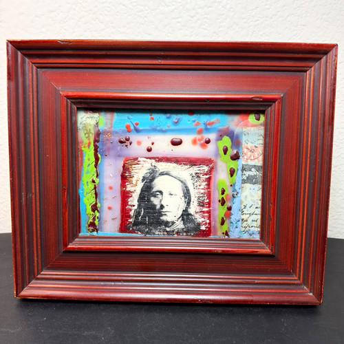Framed original encaustic wax