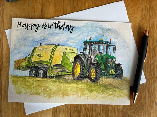 Tractor greetings card - tractor,