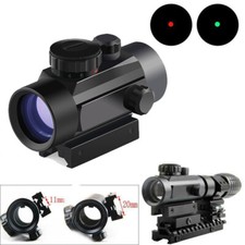 Tactical 1x40 Red Green Dot Optic Sight Optics Scope 11 / 20mm Rail Rifle Mount