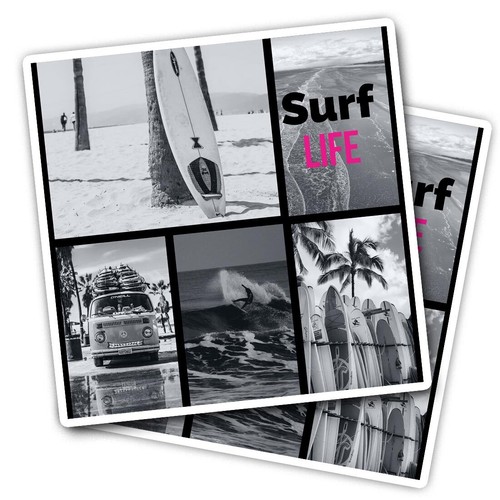 Vinyl stickers surf life - 2x,