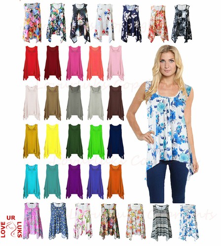 Womens hanky hem top printed - hem,