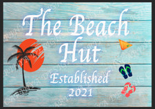 Beach Hut  Personalised Metal
