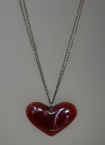 Chunky puff heart pendant - chunky,