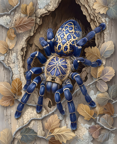 8x10 blue tarantula botanical - 8x10,