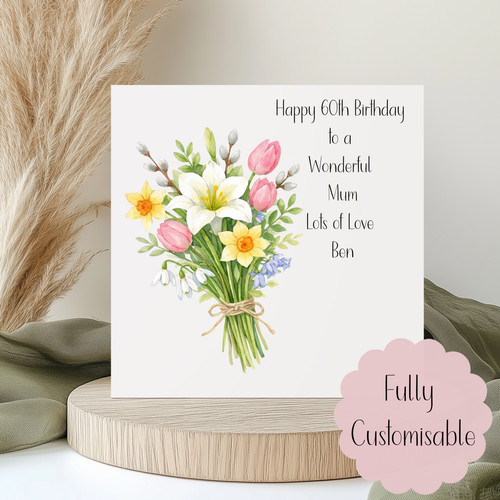 Floral birthday card - floral,