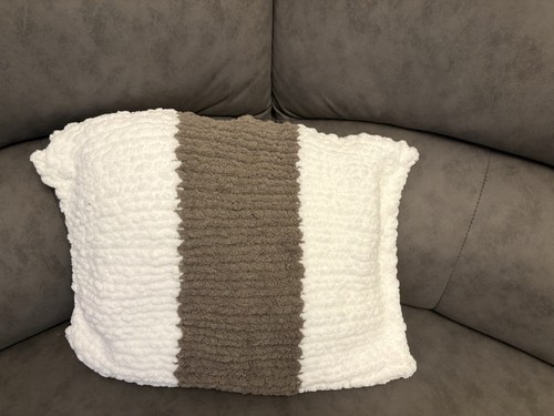 Hand knitted cushion - knitted,