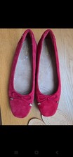 Clarks Sandra Light Red Suede Pumps Flat Shoes
