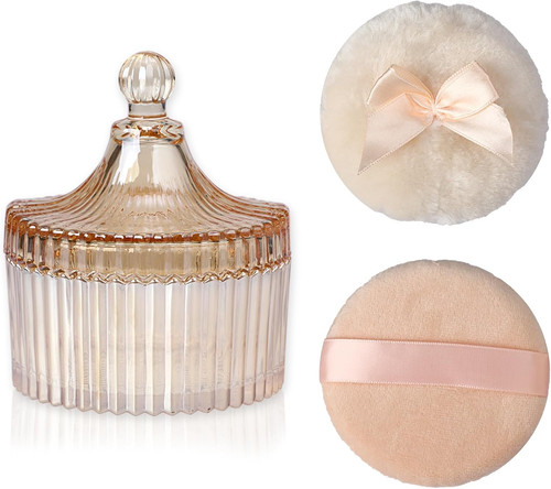 Glass body powder puffs - glass,