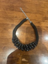 Stunning Chunky Adjustable Black and Silver Necklace Costume Jewellery