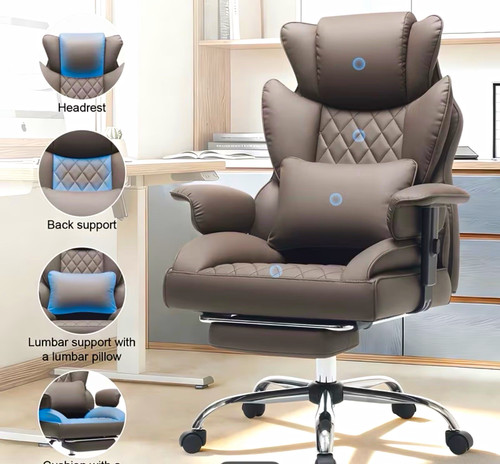 Leather reclining office - leather,