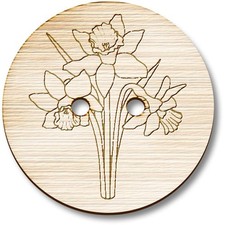 'Daffodils' Wooden Buttons