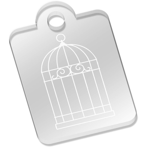 Bird cage acrylic keyring - 'bird,