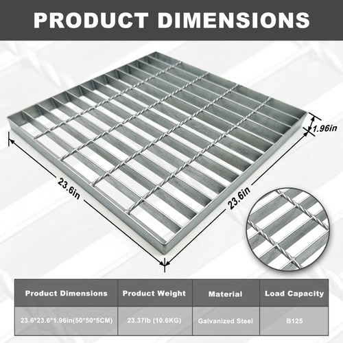 Galvanized steel square drain - galvanized,