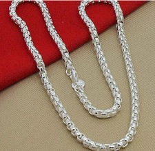 GENUINE  925 Sterling Silver 5mm Round Box Chain 45cm Necklace Men Women Unisex