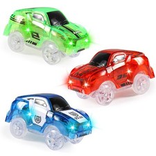 3 Pack Tracks Cars Toys Magic Cars Car Tracks Cars with 5 LED Flashing...