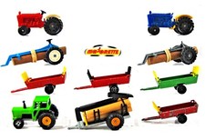 Majorette FORD FARM TRACTORS & Various TIMBER LOG CARRIER / HAY TRAILERS Mix Lot