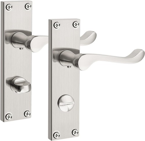 Bathroom door handle satin - door,