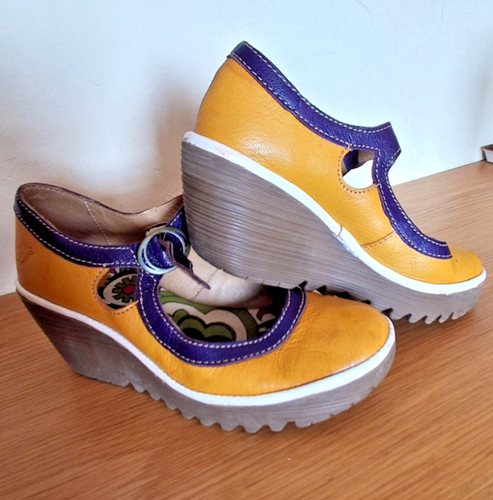 Fly london yellow wedge - yellow, shoes