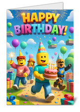 Roblox Theme Happy Birthday Card Ultrahigh Resolution Printed Gloss Finish