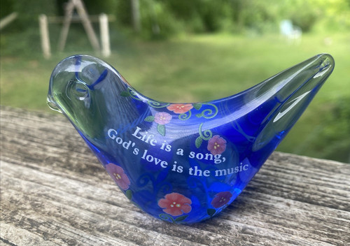 Hand blown glass bluebird - blown, of
