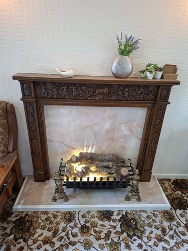 Vintage wooden fireplace - vintage,