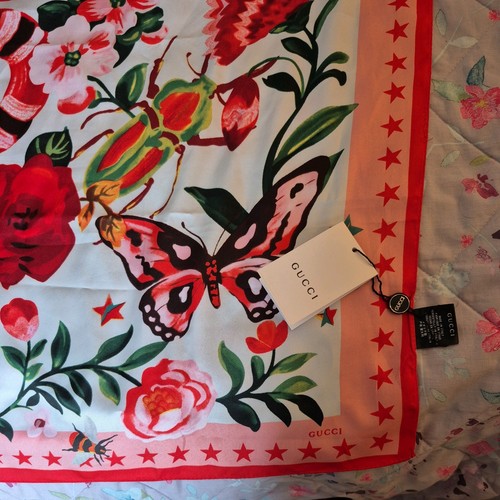 Nwt gucci silk floral snake - silk,