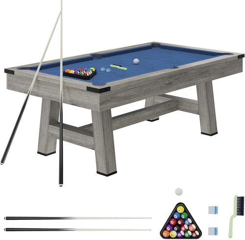 7ft wood finish pool - wood,