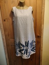 Ladies Blue & Cream Linen