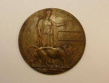 ORIGINAL WW1 DEATH PLAQUE TO : DAVID PHILIP MACKIE VGC