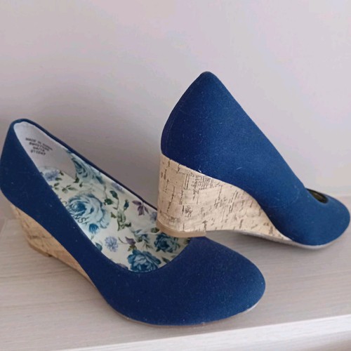 Peacocks nave blue wedge heel - peacocks,