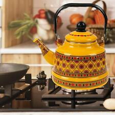 Large 2.5L Enameled Tea Kettle Tea Pot No Whistling Glazed Classic Design