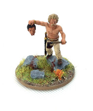 28mm Ancient Celtic/Gallic Hero/head hunter #1- painted & based