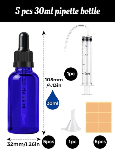 30ml 50ml blue glass - 30ml, with