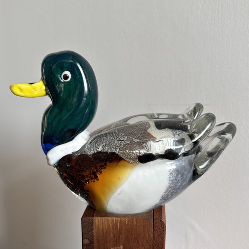 Art glass mallard - glass, duck