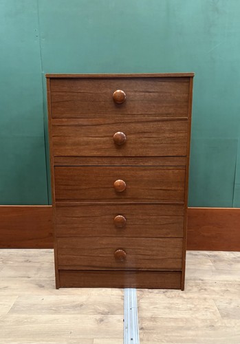 Mid century teak tallboy chest - tallboy,