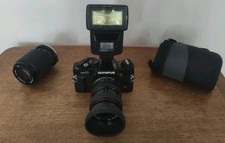 Vintage Olympus OM40 SLR Camera with Zoom Lenses & Flash, Case VGC 