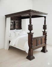Antique Canopy Bed Jacobean 17th Century St Veronica Tester