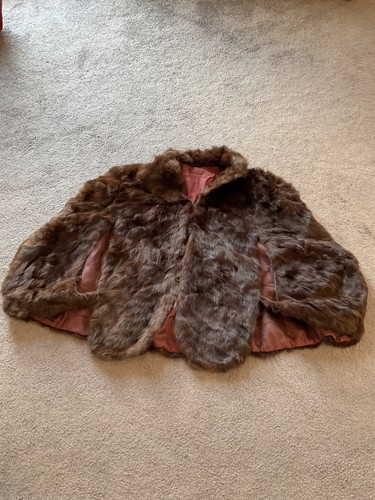 Vintage brown fur - vintage, cape