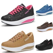 Womens Shape Up Sports Walking Shoes Platform Wedge Toning Gym Fitness Trainers