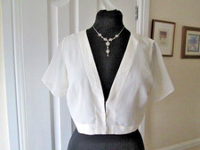 Ivory/cream short sleeve bridal bolero jacket Size 12