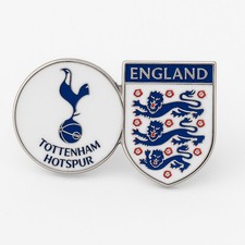 Tottenham Hotspur & England Badge – Dual Crest Enamel Pin – Spurs & Three Lions 