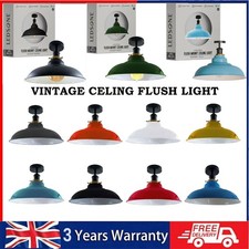 Vintage Industrial Style Ceiling Lights Metal Shades Semi Flush Mount Retro Lamp