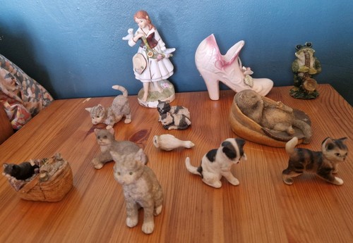 Vintage aynsley sleeping - vintage, cat