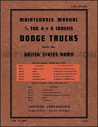 1941 1947 dodge military - dodge, wc