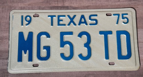 1975 texas license plate mg - plate,