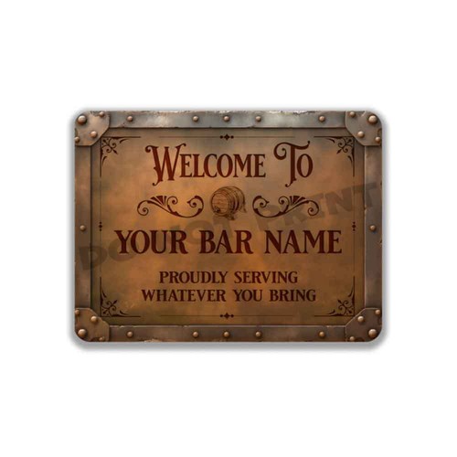Personalized rusty bar metal - personalized,